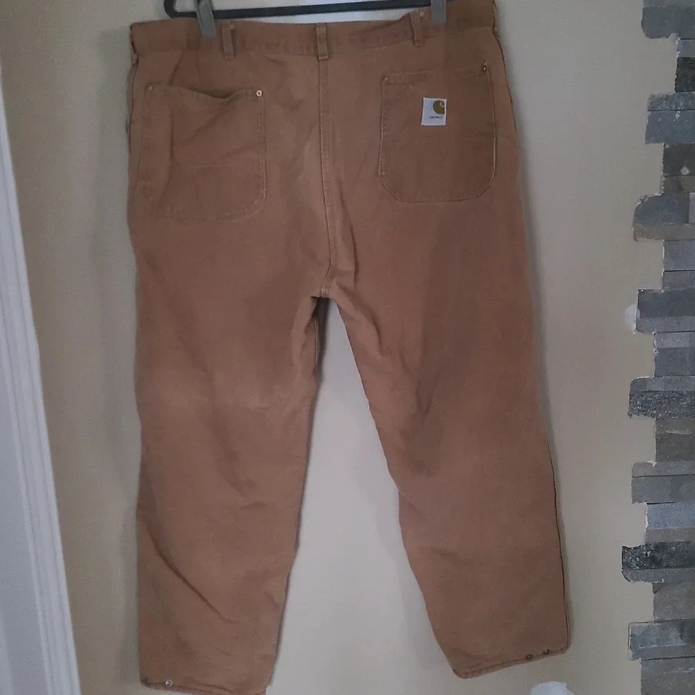 Carhartt Vintage tan Utility work pants quilted lined canvas sz.46×32